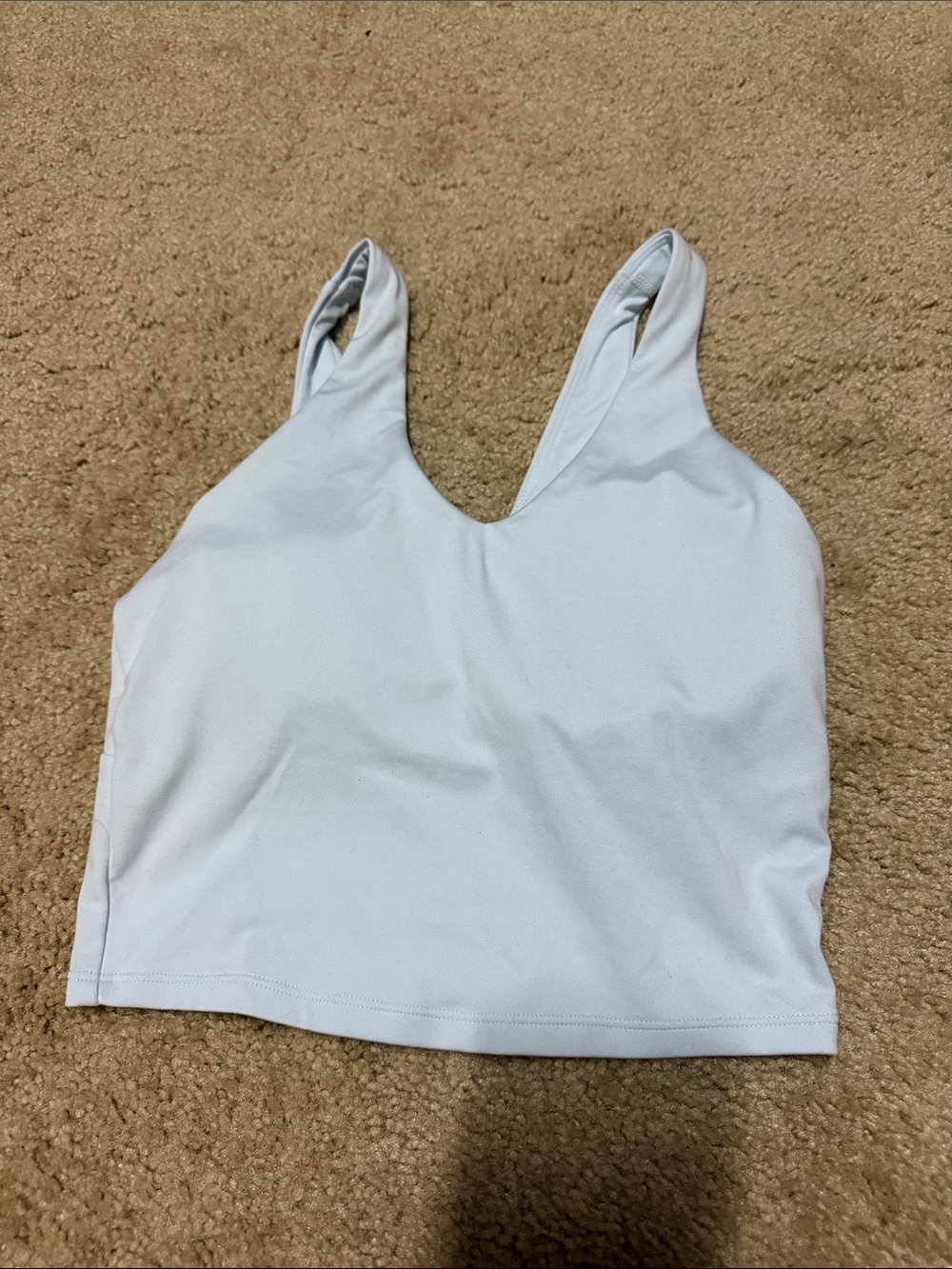 Light Blue V-Neck Cropped Tank Top